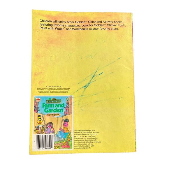 Vintage The Sesame Street golden Coloring books Set of 2 Farm and Christmas Bks - Picture 9 of 10